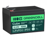 Green Cell CUBE LiFePO4 aku 12Ah 12.8V 153.6Wh (liitium-raudfosfaat) ratastoolile, m&auml;nguasjadele, t&otilde;