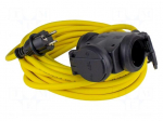 Extension lead | 3G2.5mm2 | 10m | PVC | yellow | Sockets no: 3 | 16A