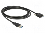 Cable | USB A plug,USB B micro plug | 3m | black | 26AWG,28AWG | 5Gbps