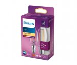 PHILIPS LED stikla 40W B35 E14 Silti balta 2700K caurspīdīga 2 gab spuldze 8718699777616 929001889767