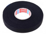 Fabric tape | PET wool | W: 15mm | L: 25m | black