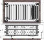 Radiator 33x900x900 side connection, Termolux