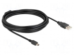 Cable | USB 2.0 | USB A plug,USB B mini plug | 5m | black | 480Mbps