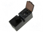 Connector: AC supply | socket | 2P+PE | 250VAC | 16A | brown | wall mount