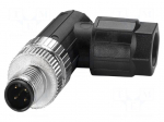 Connector: M12 | plug | PIN: 4 | 250V | angled | IP65 | push-lock | A code