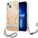 Guess GUHCP13SHFLSD Flower Strap Hardcase for iPhone 13 mini 5,4" / gold