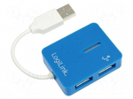 Hub USB | USB 1.1,USB 2.0 | PnP | blue | Number of ports: 4 | 480Mbps