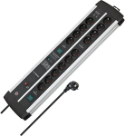 Brennenstuhl Premium-Protect-Line Duo gaming power strip 14-way (black/silver, 120,000 A surge protection, 2x USB-A, 3 meters)