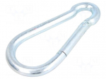 Snap hook | steel | for rope | 160mm | zinc | Size: 13mm