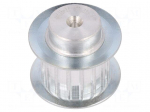 Belt pulley | AT5 | W: 16mm | whell width: 27mm | &Oslash;: 24.2mm | aluminium