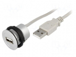 USB socket | 22mm | har-port | -25&divide;70&deg;C | &Oslash;22.3mm | IP20 | Colour: silver