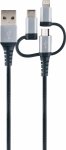 Schwaiger USB 2.0 A laadimiskaabel > 3-in-1 1,5m Black/Silver