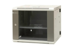 EMITERNET Split hanging cabinet 19" 9U, sheet metal/glass doors, 600&times;550&times;500mm width/depth/height EM/AH6509