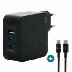 Laadija Mobilis SEINAAKULAADIJA - 100 W - 2 USB C