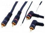 RCA plug x2,RCA plug x2 angled,control | 5m | Colour: navy blue
