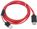 Cable roger 4K 30Hz Ultra HD microUSB to HDMI 2m Red