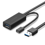 Kabeļa pagarinātājs USB3.0 5 m ar microUSB ligzdu ārējai baro&scaron;anai US175 UGREEN