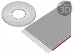 Wire: ribbon | 1mm | stranded | Cu | 24x28AWG | unshielded | PVC | grey