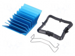 Heatsink: extruded | grilled | BGA | blue | L: 25mm | W: 25mm | H: 12.5mm