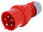 Connector: AC supply 3-phase | plug | male | 16A | 400VAC | IEC 60309