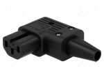 Connector: AC supply | plug | female | 10A | 250VAC | IEC 60320 | right