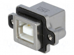 Socket | USB B | MUSB | for panel mounting,screw | THT | angled 90&deg;