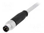 Connector: M8 | male | PIN: 3 | straight | with lead | plug | 5m | PVC