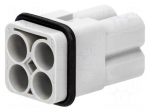 Connector: rectangular | male | Han Q | PIN: 4 | size 3A | w/o contacts