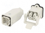 Connector: HDC | male + female | S-A | PIN: 5 | 4+PE | size 3A | straight