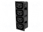 Connector: AC supply | splitter | 10A | 250VAC | IEC 60320 | C13 (F)