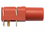 Socket | 4mm banana | 24A | 1kV | red | gold-plated | PCB | -25&divide;80&deg;C | 10m&Omega;