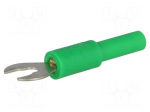 Adapter | banana 4mm socket,fork terminal | 60VDC | 36A | green | 1m&Omega;
