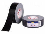 Tape: duct | W: 19mm | L: 50m | Thk: 0.3mm | black | natural rubber | 10%