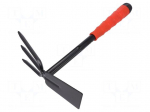 Hoe with claws | L: 310mm | Mat: steel | W: 65mm | Teeth: 3