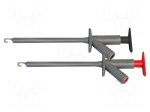 Clip-on probe | hook type | 10A | black,red | 4mm | Overall len: 150mm