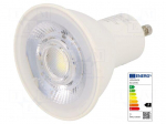 LED lamp | white cold | GU10 | 230VAC | 575lm | P: 6.5W | 6500K | CRImin: 80