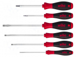 Screwdriver: universal-set | Pozidriv&reg;,slot | SoftFinish&reg; | 6pcs.