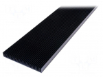 Heatsink: extruded | grilled | black | L: 1000mm | W: 200mm | H: 25mm