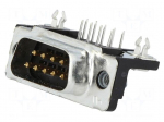 Connector: D-Sub | PIN: 9 | socket | male | on PCBs | angled 90&deg; | THT