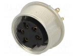 Connector: M16 | socket | female | PIN: 5 | 5A | 250V | soldering | straight