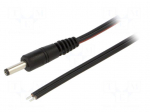 Cable | 2x0.75mm2 | wires,DC 4,0/1,7 plug | straight | black | 1.5m
