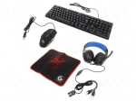 Gaming kit | black,red,blue | Jack 3,5mm,USB A | wired,US layout