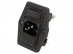 Connector: AC supply | socket | male | 10A | 250VAC | C14 (E) | IEC 60320