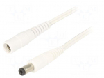 Cable | 2x0.5mm2 | DC 5,5/2,1 plug,DC 5,5/2,1 socket | straight