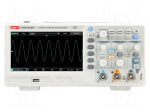Oscilloscope: digital | Ch: 2 | 100MHz | 1Gsps | 64kpts | 2n&divide;50s/div