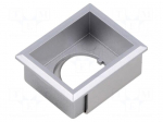 Button holder | 22mm | 61 | 21x27mm | Face dim: 24x30mm | Body: silver