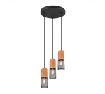 Trio Tosh piekarama lampa 3xE27 matt black brushed steel 304330332 4017807467512