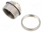 Connector: M16 | socket | female | PIN: 12 | 3A | 60V | soldering | straight