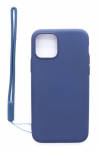 Back panel cover Evelatus Apple iPhone 11 Pro Soft Touch Silicone Case with Strap Dark Blue