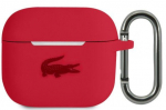 Headphone case Lacoste Apple Airpods 3 Liquid Silicone Glossy Printing Logo Case Red